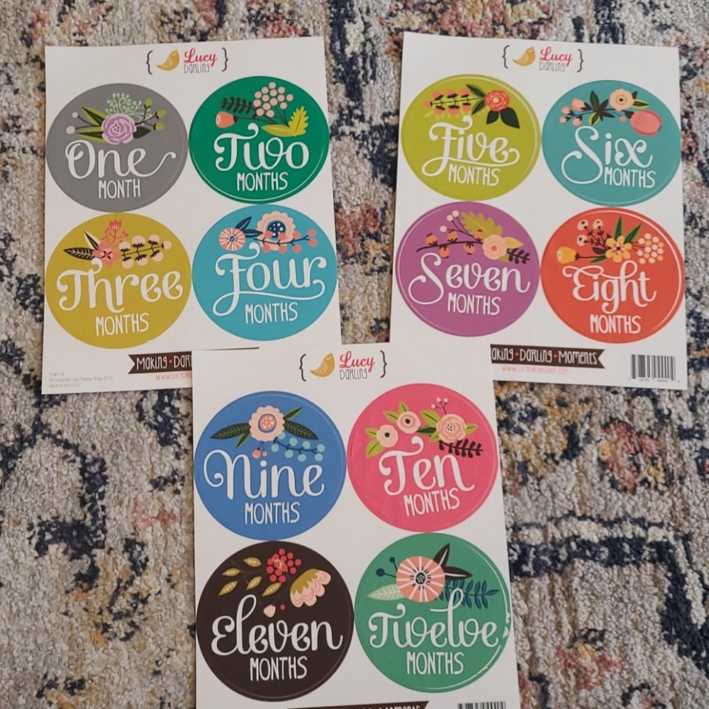 Milestone month birthday stickers